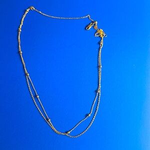 Pure gold layered beaded necklaces